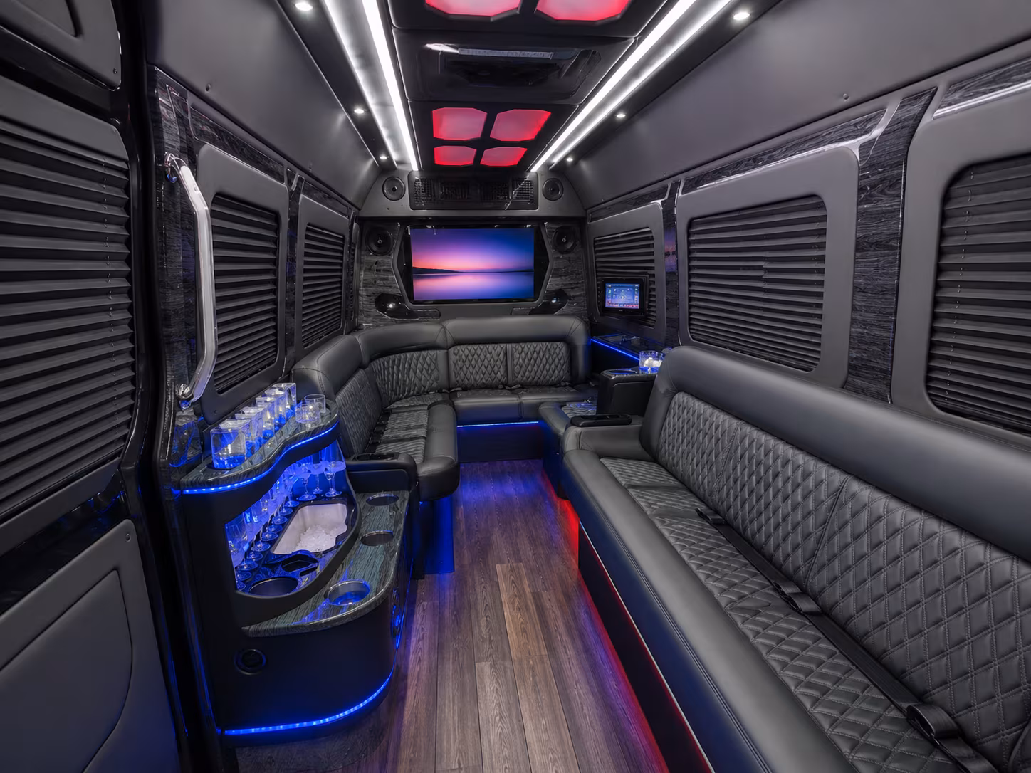 yuba city 18 passenger party bus interior