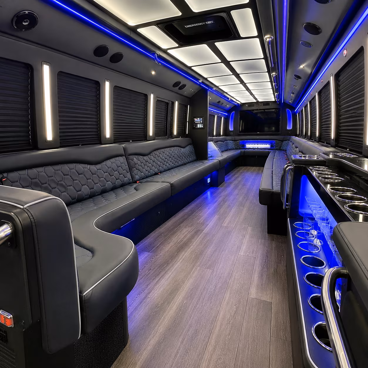 yuba city party bus rental interior